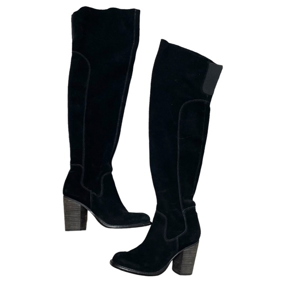 Kelsi Dagger Shoes - Kelsi Dagger Logan Black Over The Knee Suede‎ Boot